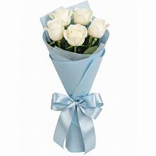 Букет 5 Белых роз Проуд #REPLACE_PRED# Поселке совхоз имени Ленина