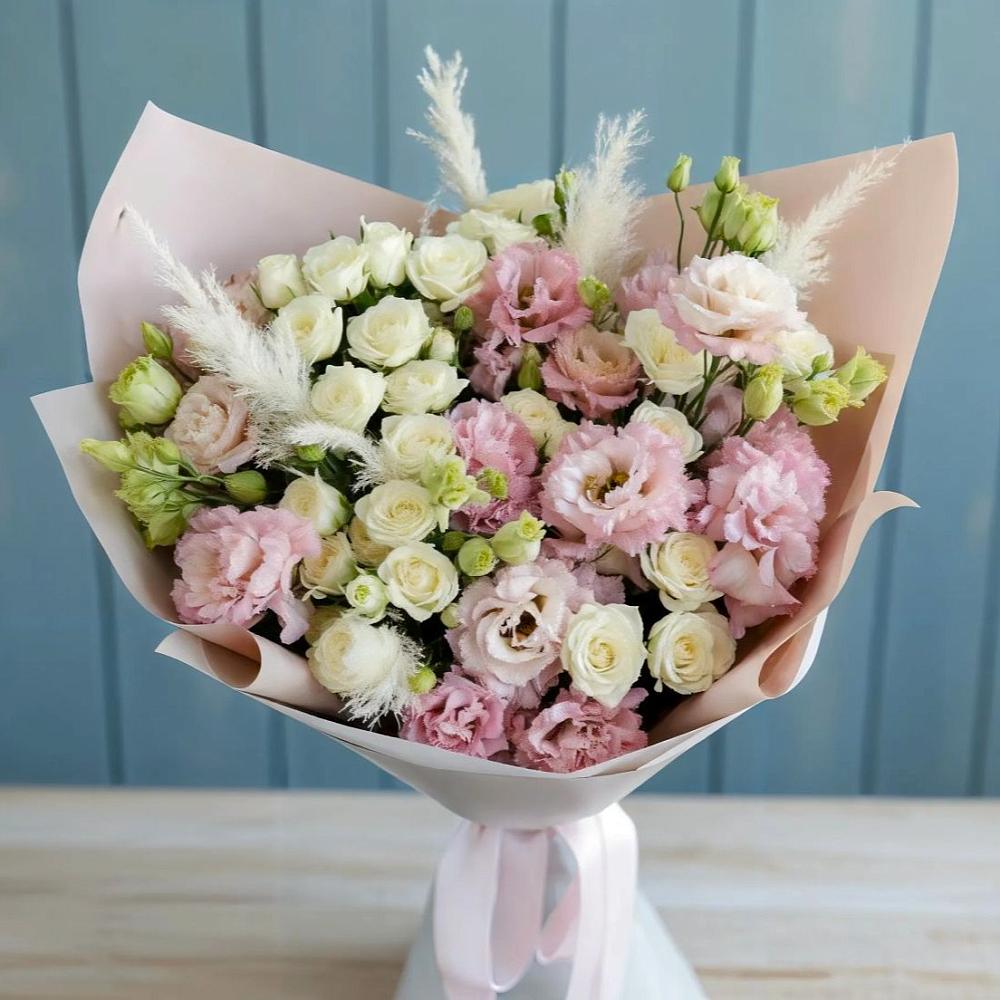 Букет цветов из: Альстромерии и Розы в Поселке совхоз имени Ленина