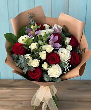 Букет цветов из:  Розы и Альстромерии в Поселке совхоз имени Ленина