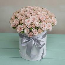 Цветочная композиция из Розы в шляпной коробке в Поселке совхоз имени Ленина