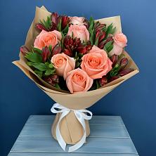 Букет цветов из:  Розы и Альстромерии в Поселке совхоз имени Ленина