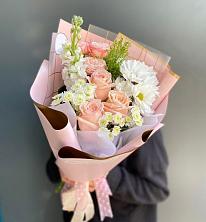 Букет цветов из:  Хризантемы и Розы в Поселке совхоз имени Ленина