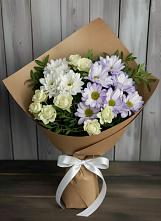 Букет цветов из:  Хризантемы и Розы в Поселке совхоз имени Ленина