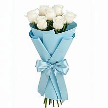 Букет 7 белых роз Проуд #REPLACE_PRED# Поселке совхоз имени Ленина