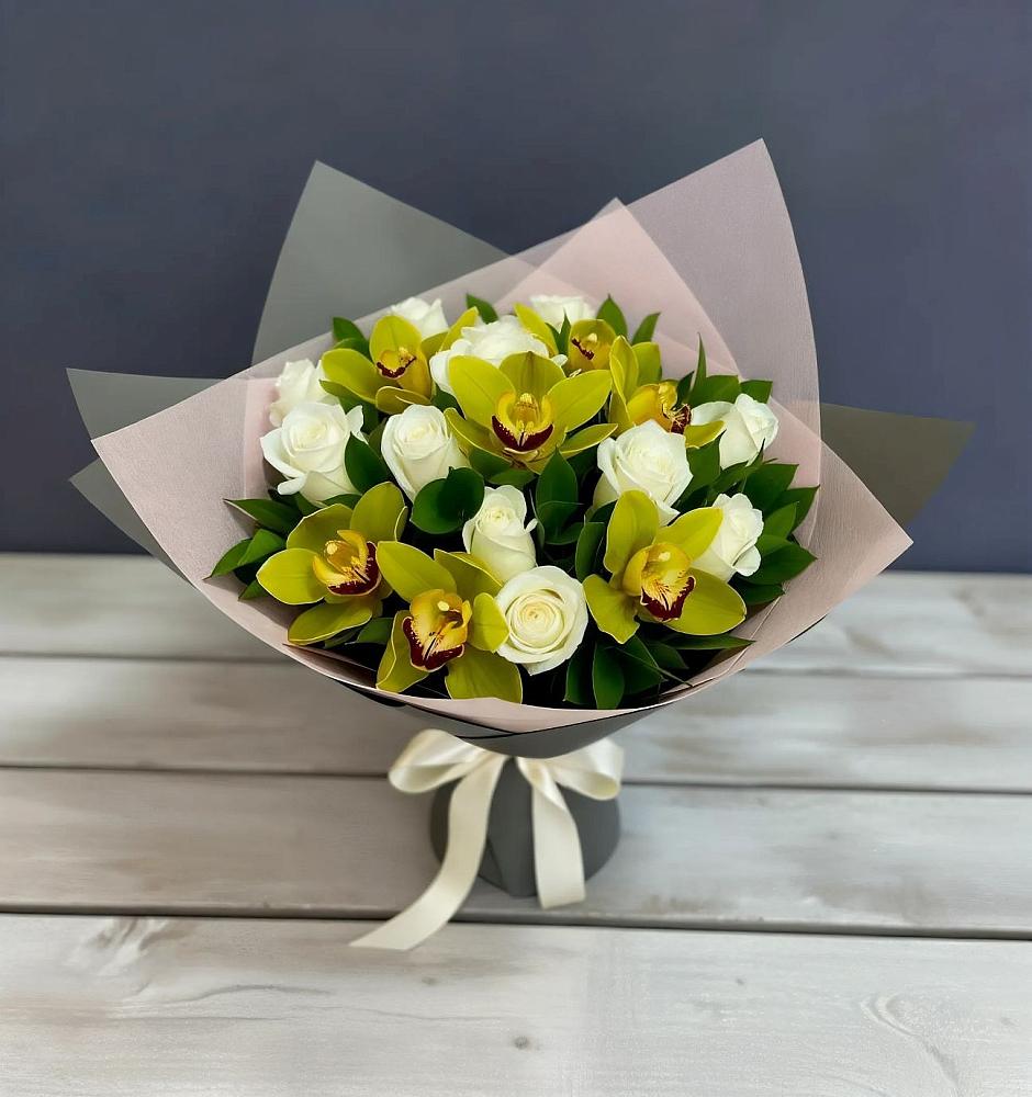 Букет цветов из: Орхидеи и Розы в Поселке совхоз имени Ленина