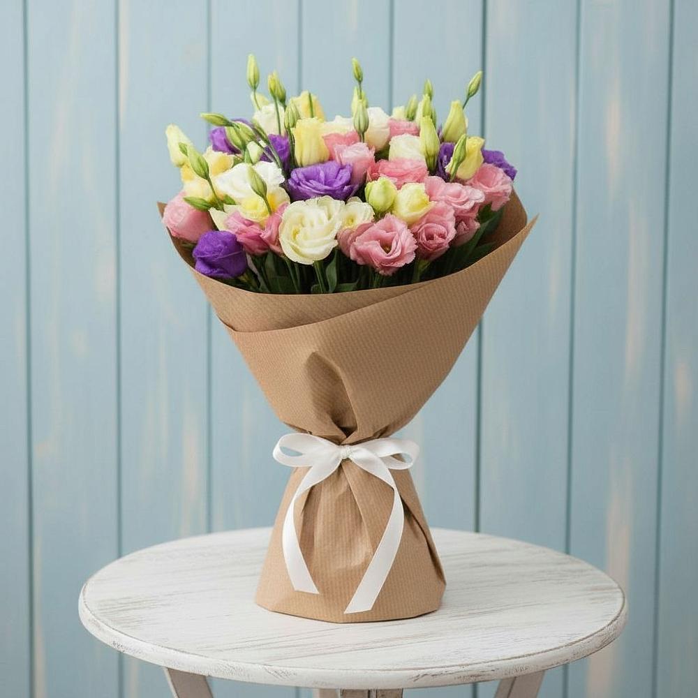 Букет цветов из: Лизиантусы в Поселке совхоз имени Ленина