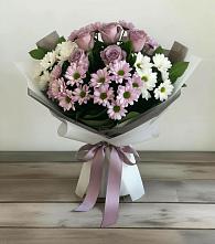 Букет цветов из:  Хризантемы и Розы в Поселке совхоз имени Ленина