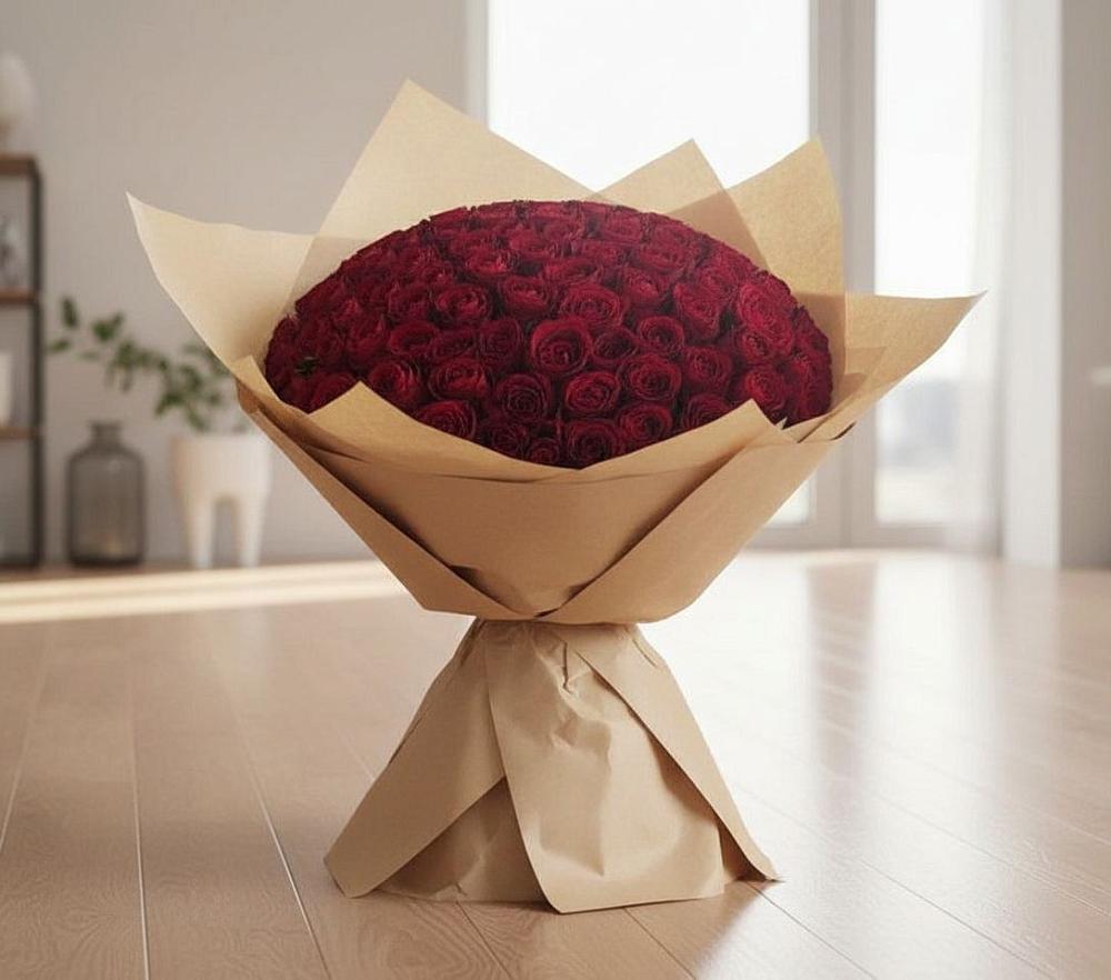 Букет 101 Красная роза в Поселке совхоз имени Ленина