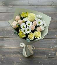 Букет цветов из:  Альстромерии, Розы и Хризантемы #REPLACE_PRED# Поселке совхоз имени Ленина