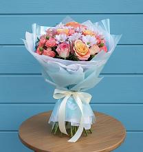 Букет цветов из:  Хризантемы и Розы в Поселке совхоз имени Ленина