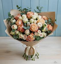 Букет цветов из:  Альстромерии и Розы в Поселке совхоз имени Ленина