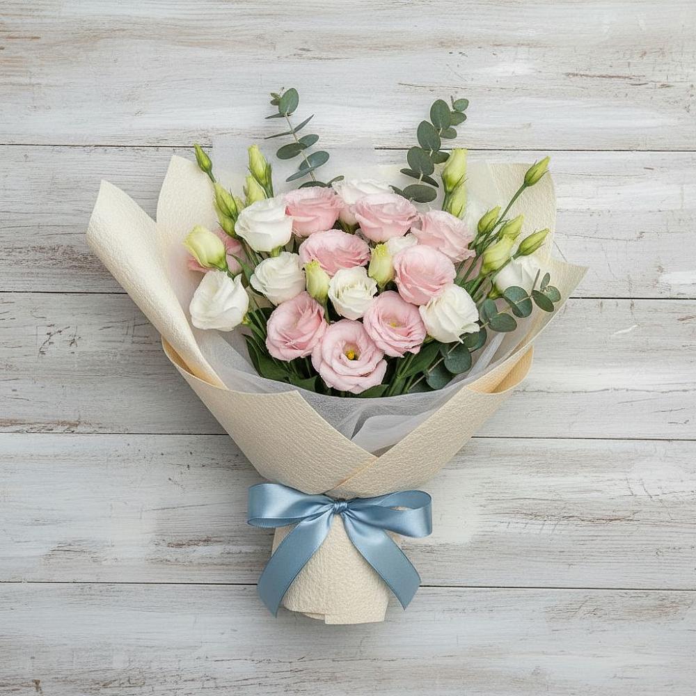 Букет цветов из: Лизиантусы в Поселке совхоз имени Ленина